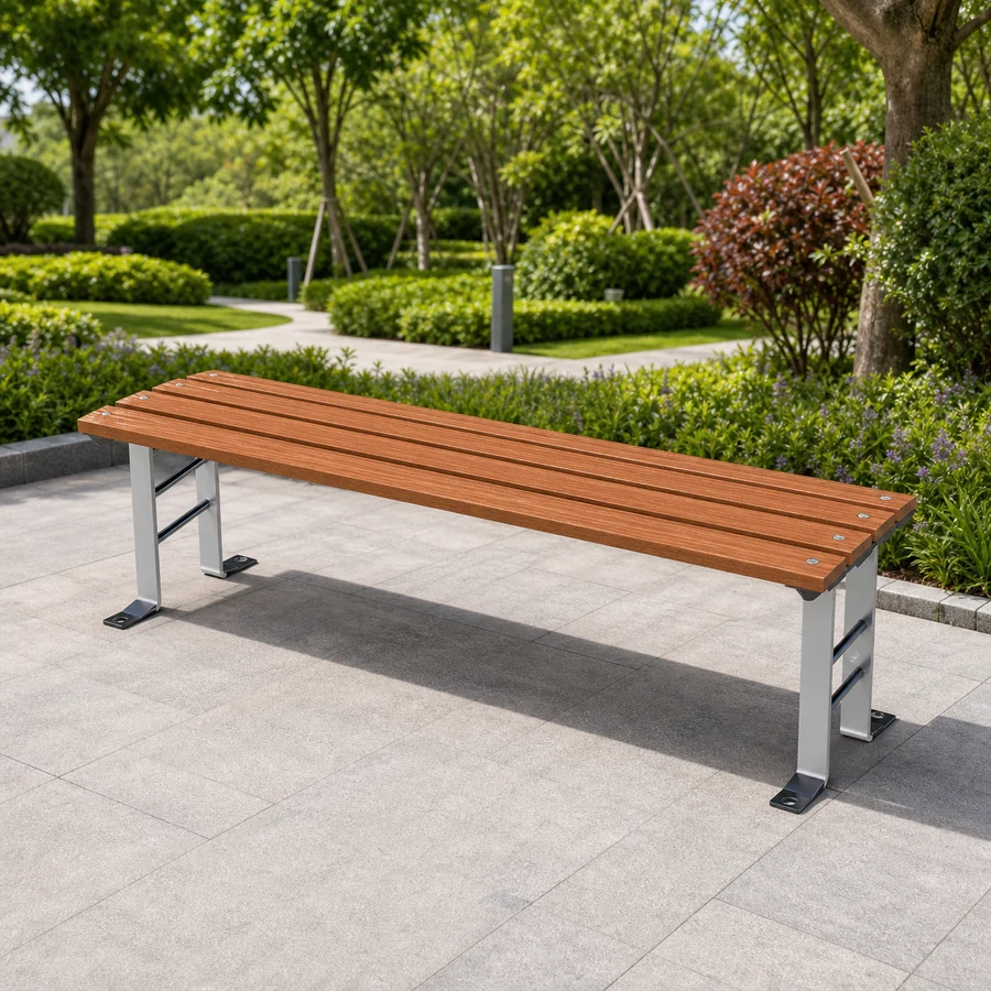 Backless Wooden Park Bench TGKS144 by The King of Gym Equipment